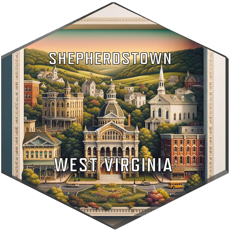Shepherdstown West Virginia Souvenir Travel Destination Die Cut Hexagon Fridge Magnet 2-Inch