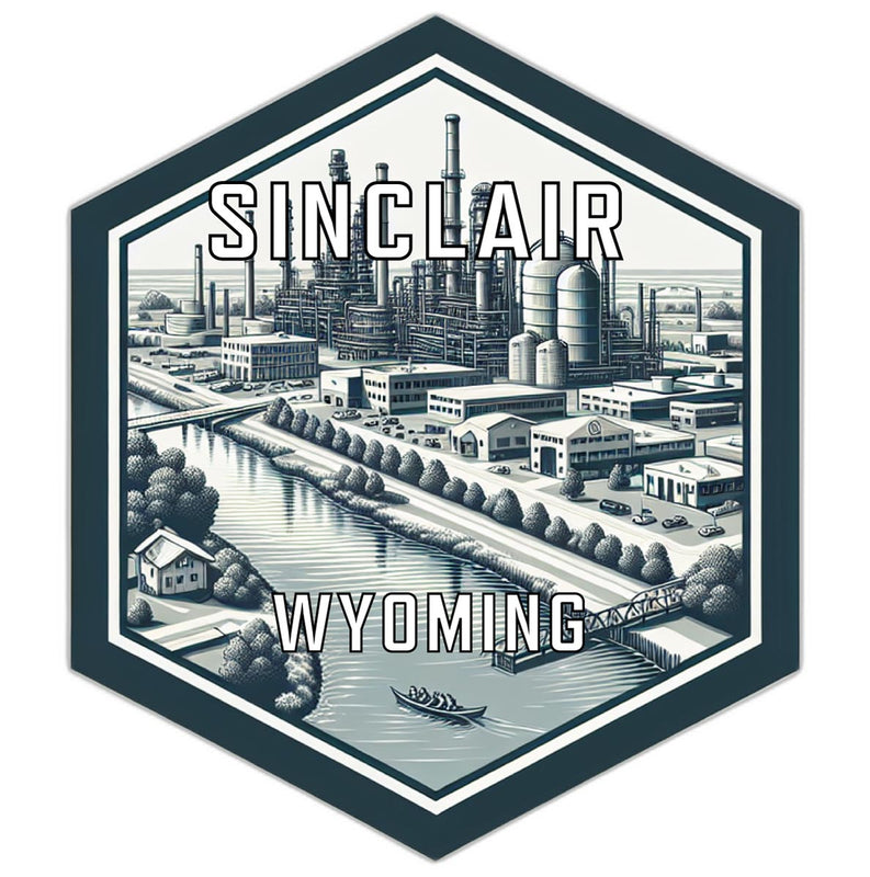 Sinclair Wyoming Souvenir Travel Destination Die Cut Hexagon Fridge Magnet 2-Inch