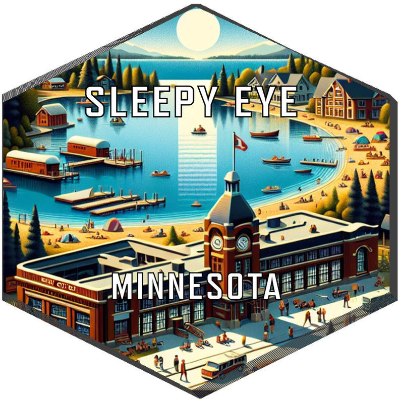 Sleepy Eye Minnesota Souvenir Travel Destination Die Cut Hexagon Fridge Magnet 2-Inch