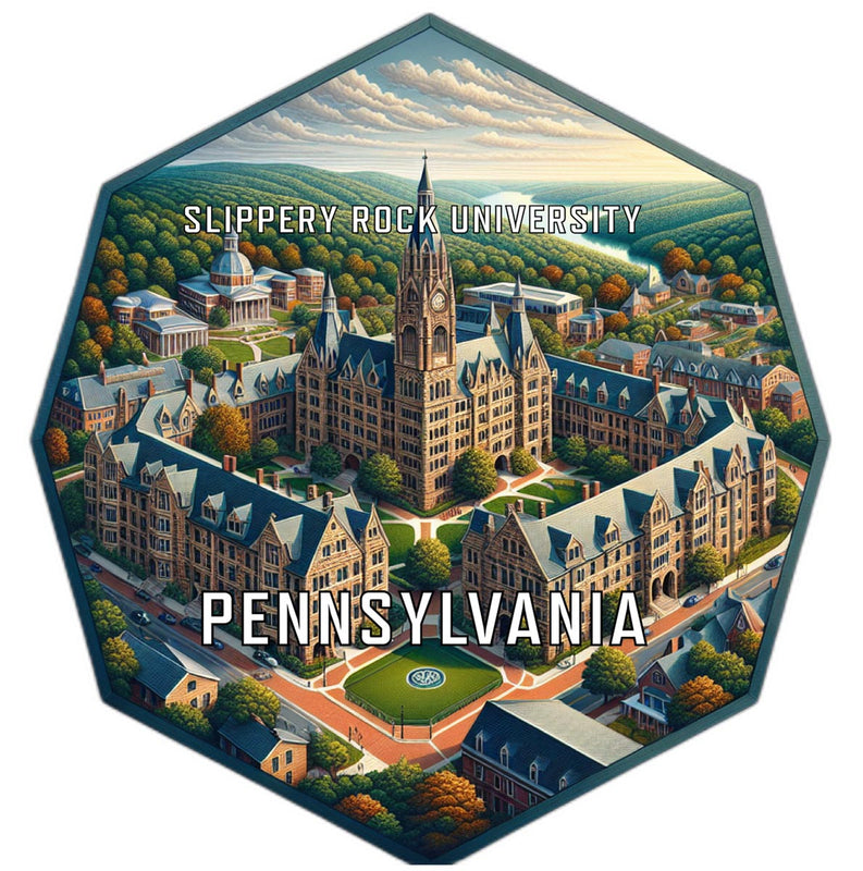 Slippery Rock University Pennsylvania Souvenir Travel Destination Die Cut Hexagon Fridge Magnet 2-Inch