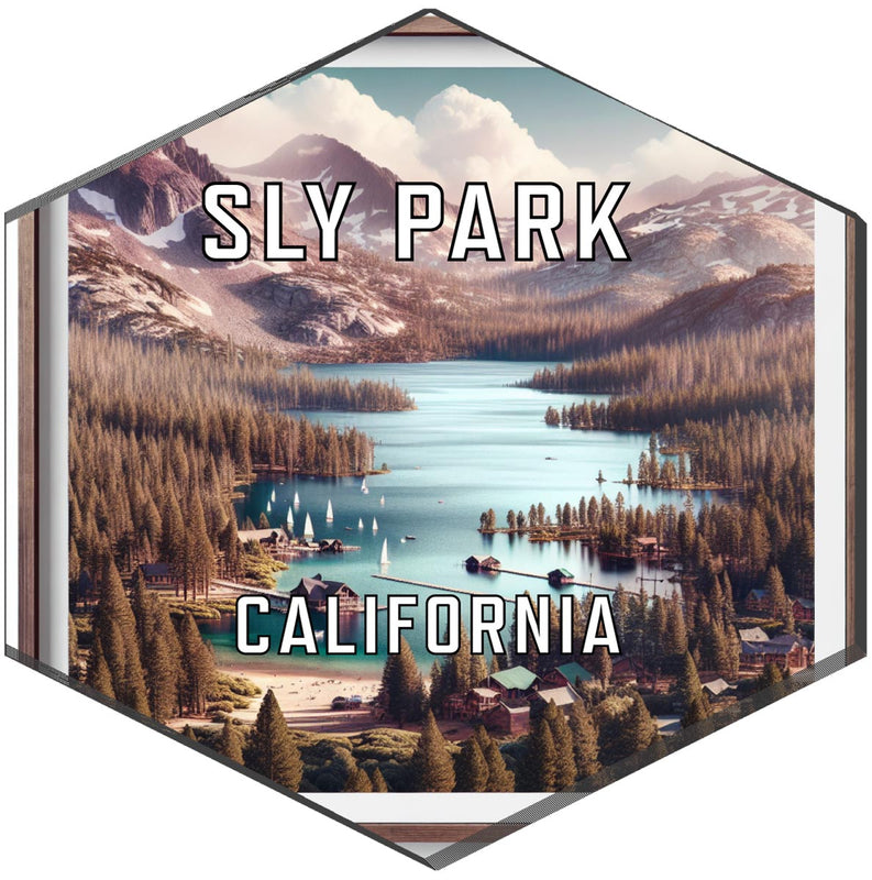 Sly Park California Souvenir Travel Destination Die Cut Hexagon Fridge Magnet 6-Inch
