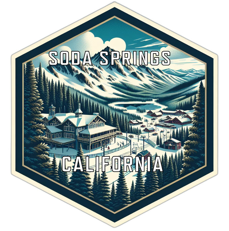 Soda Springs California Souvenir Travel Destination Die Cut Hexagon Fridge Magnet 6-Inch