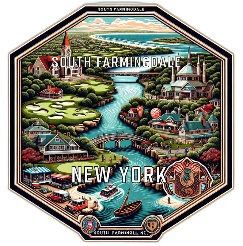 South Farmingdale New York Travel Destination Souvenir Vinyl Decal Sticker 6-Inch