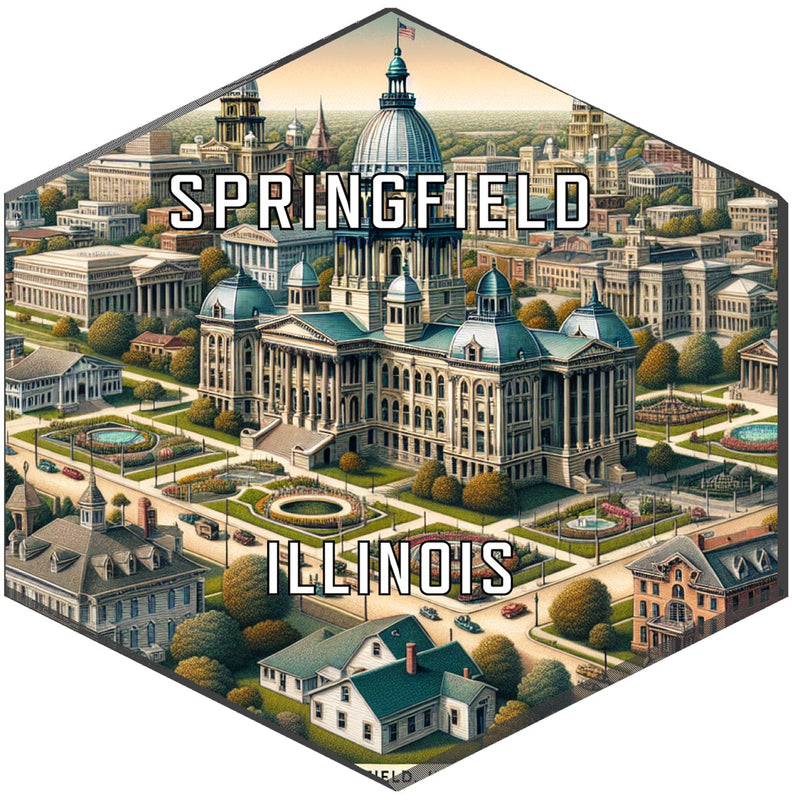 Springfield Illinois Travel Destination Souvenir Vinyl Decal Sticker 4-Inch
