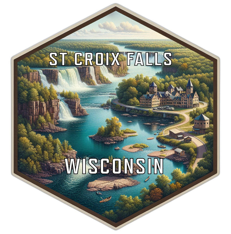 St Croix Falls Wisconsin Travel Destination Souvenir Vinyl Decal Sticker 2-Inch