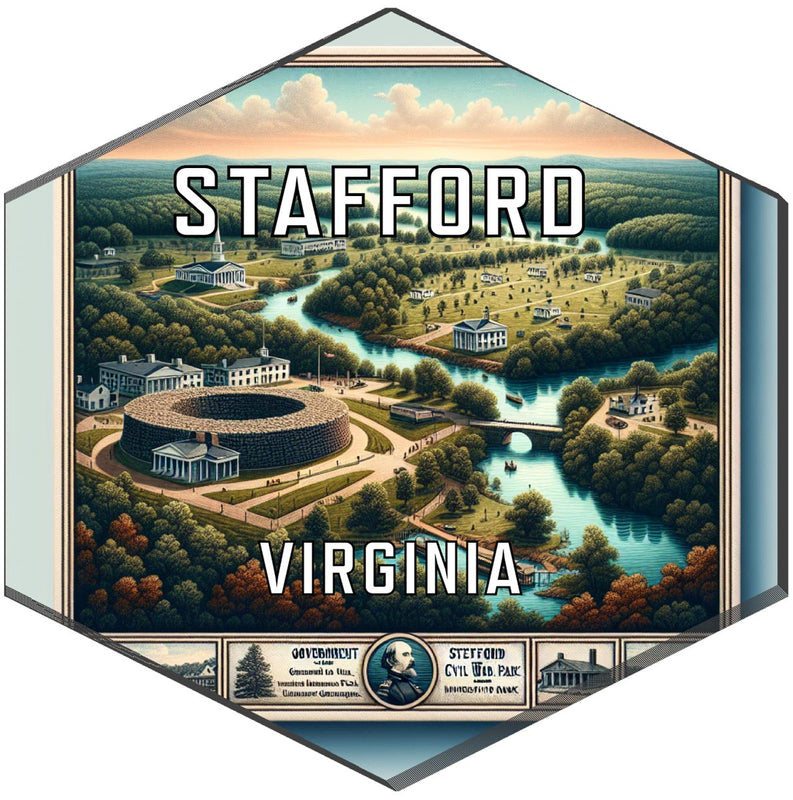 Stafford Virginia Souvenir Travel Destination Die Cut Hexagon Fridge Magnet 2-Inch