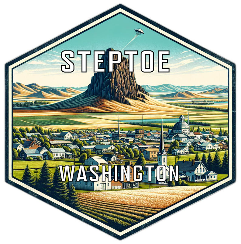 Steptoe Washington Souvenir Travel Destination Die Cut Hexagon Fridge Magnet 2-Inch