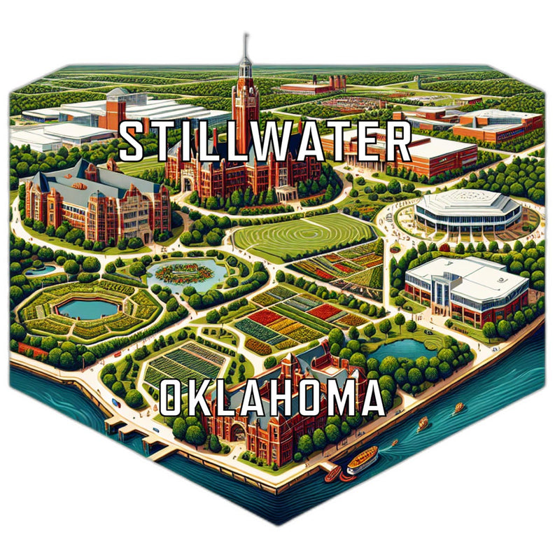 Stillwater Oklahoma Souvenir Travel Destination Die Cut Hexagon Fridge Magnet 6-Inch
