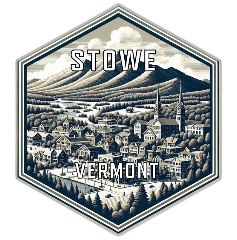 Stowe Vermont Souvenir Travel Destination Die Cut Hexagon Fridge Magnet 6-Inch