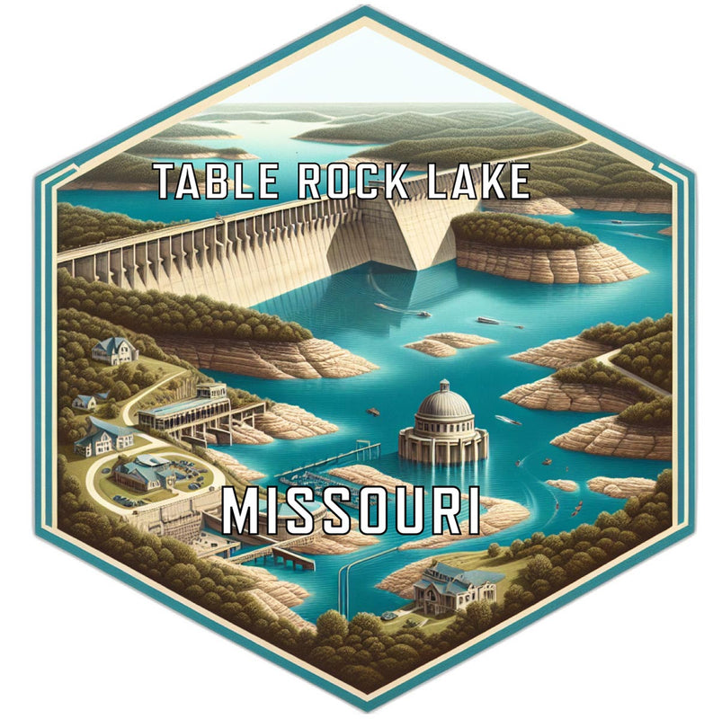 Table Rock Lake Missouri Souvenir Travel Destination Die Cut Hexagon Fridge Magnet 2-Inch