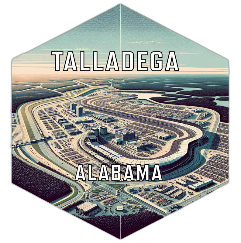 Talladega Alabama Souvenir Travel Destination Die Cut Hexagon Fridge Magnet 2-Inch