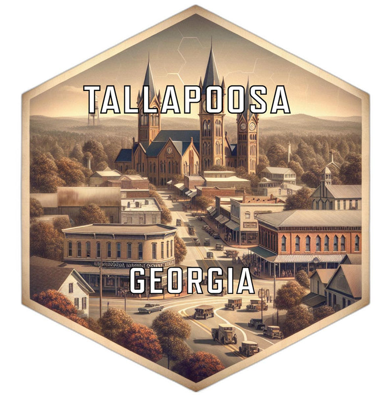 Tallapoosa Georgia Souvenir Travel Destination Die Cut Hexagon Fridge Magnet 2-Inch
