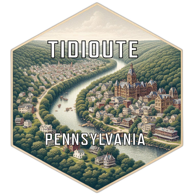 Tidioute Pennsylvania Souvenir Travel Destination Die Cut Hexagon Fridge Magnet 2-Inch