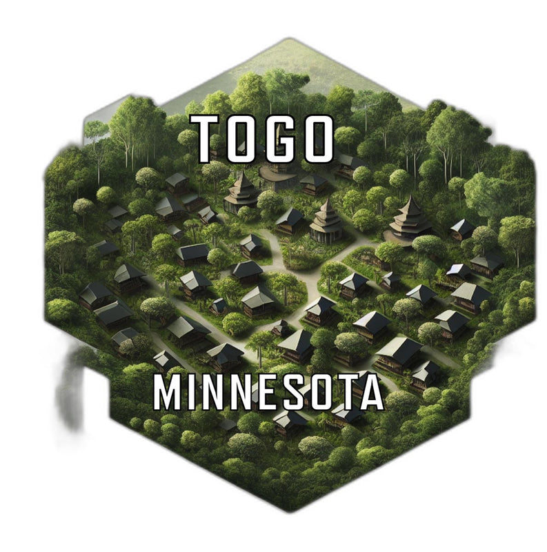 Togo Minnesota Souvenir Travel Destination Die Cut Hexagon Fridge Magnet 2-Inch