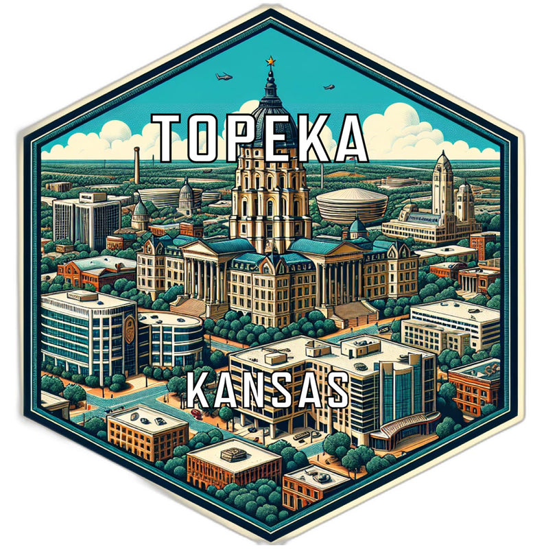 Topeka Kansas Travel Destination Souvenir Vinyl Decal Sticker 6-Inch