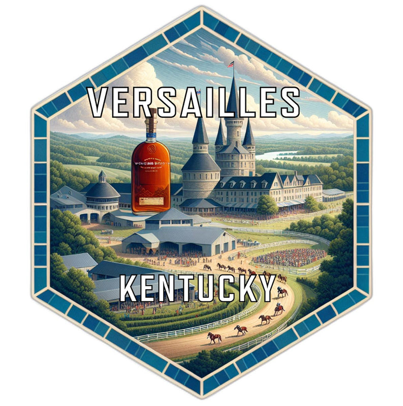 Versailles Kentucky Souvenir Travel Destination Die Cut Hexagon Fridge Magnet 4-Inch
