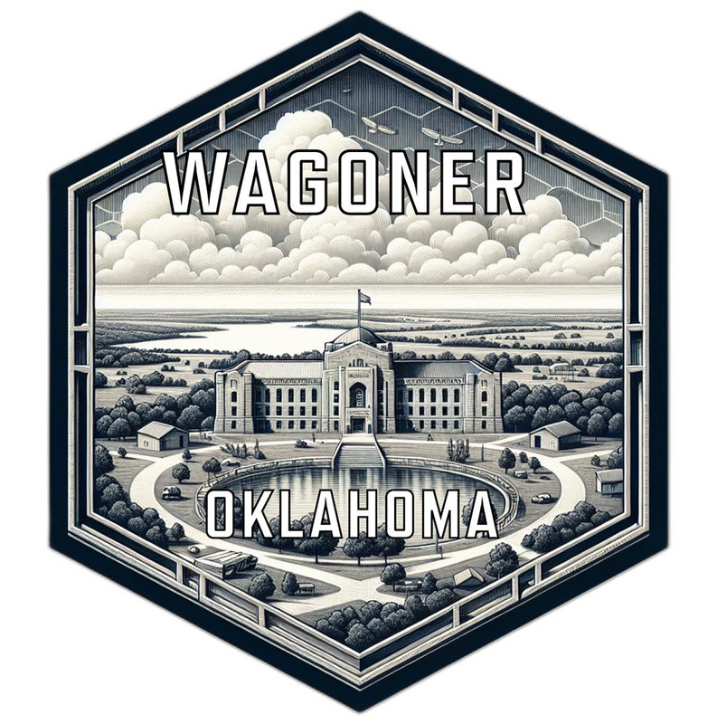 Wagoner Oklahoma Souvenir Travel Destination Die Cut Hexagon Fridge Magnet 2-Inch