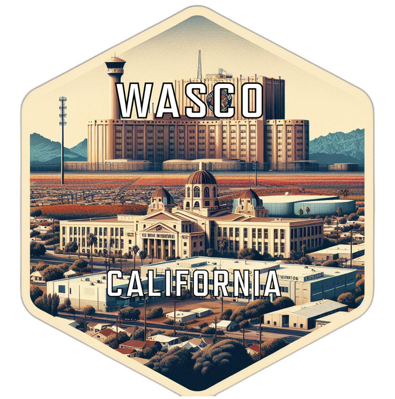 Wasco California Souvenir Travel Destination Die Cut Hexagon Fridge Magnet 2-Inch