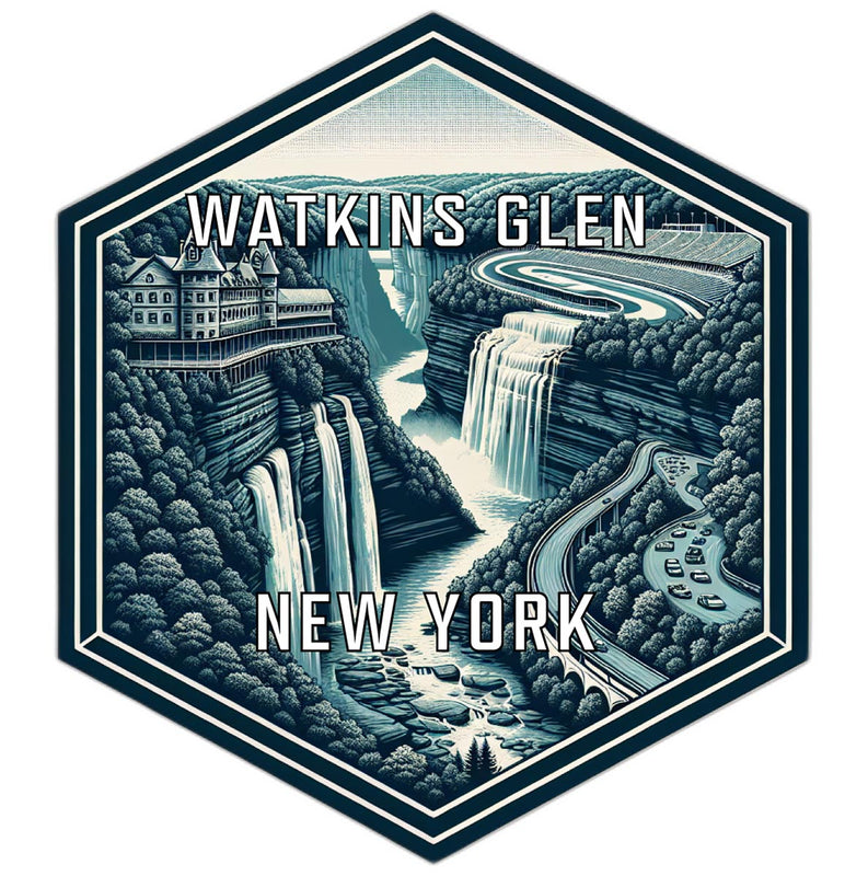 Watkins Glen New York Travel Destination Souvenir Vinyl Decal Sticker 2-Inch