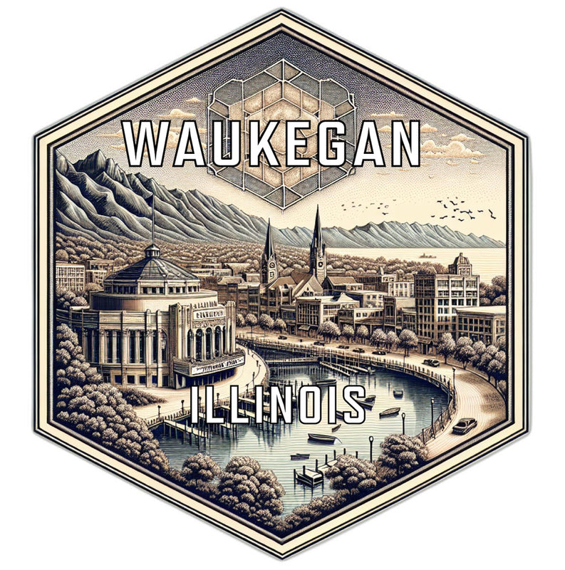Waukegan Illinois Travel Destination Souvenir Vinyl Decal Sticker 2-Inch