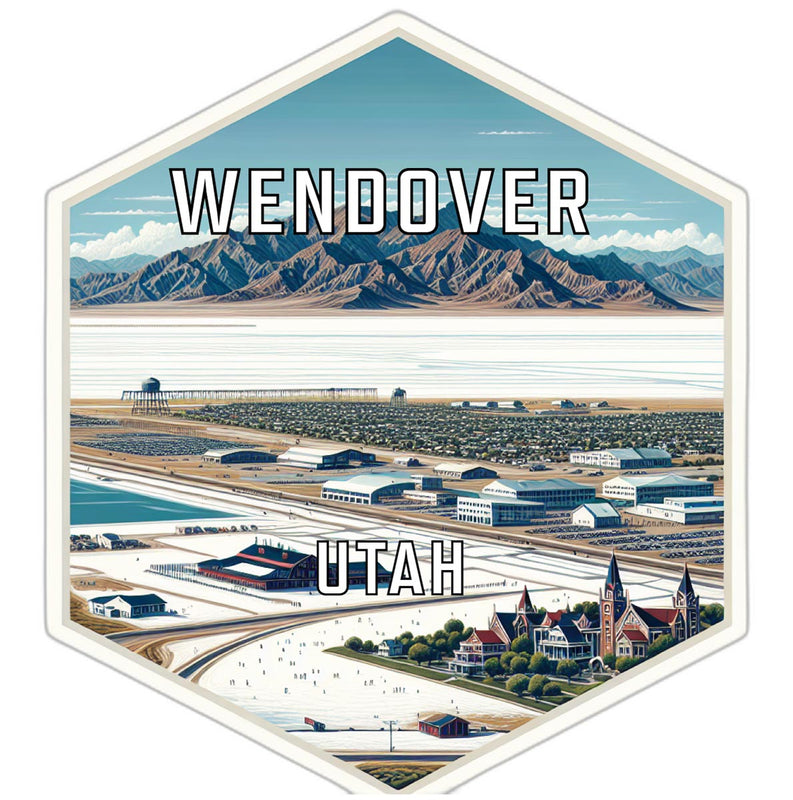 Wendover Utah Souvenir Travel Destination Die Cut Hexagon Fridge Magnet 2-Inch