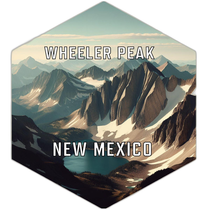 Wheeler Peak New Mexico Souvenir Travel Destination Die Cut Hexagon Fridge Magnet 2-Inch
