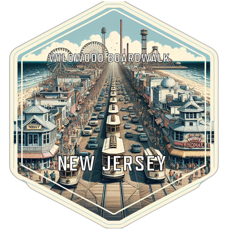Wildwood Boardwalk New Jersey Travel Destination Souvenir Vinyl Decal Sticker 6-Inch
