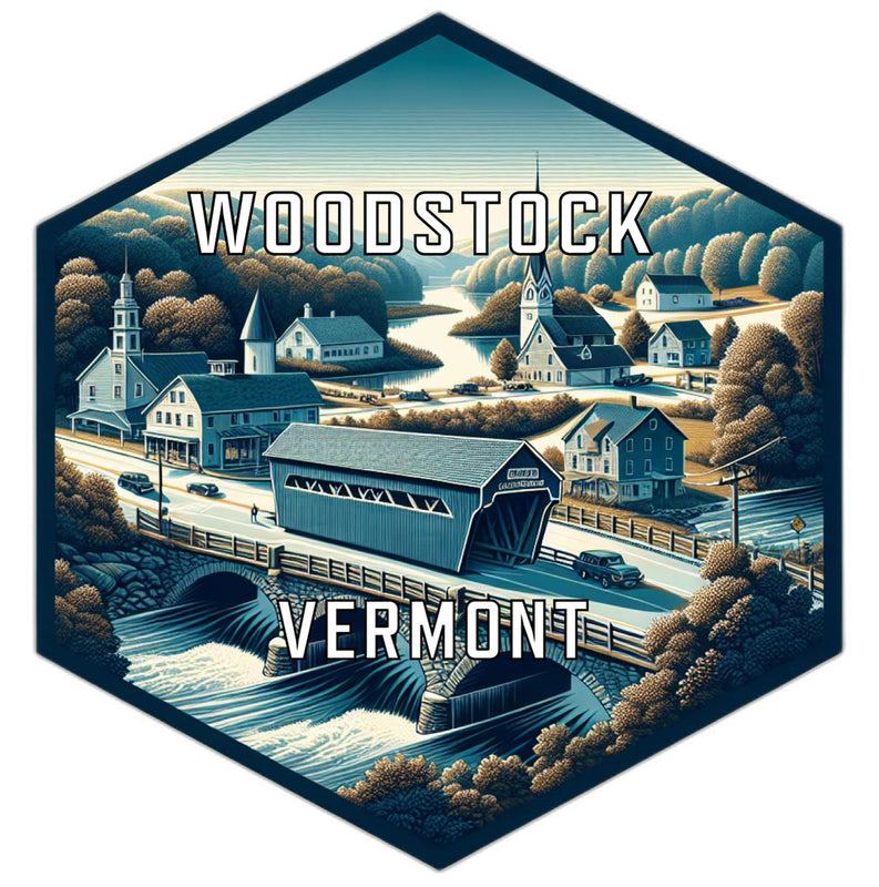 Woodstock Vermont Travel Destination Souvenir Vinyl Decal Sticker 2-Inch