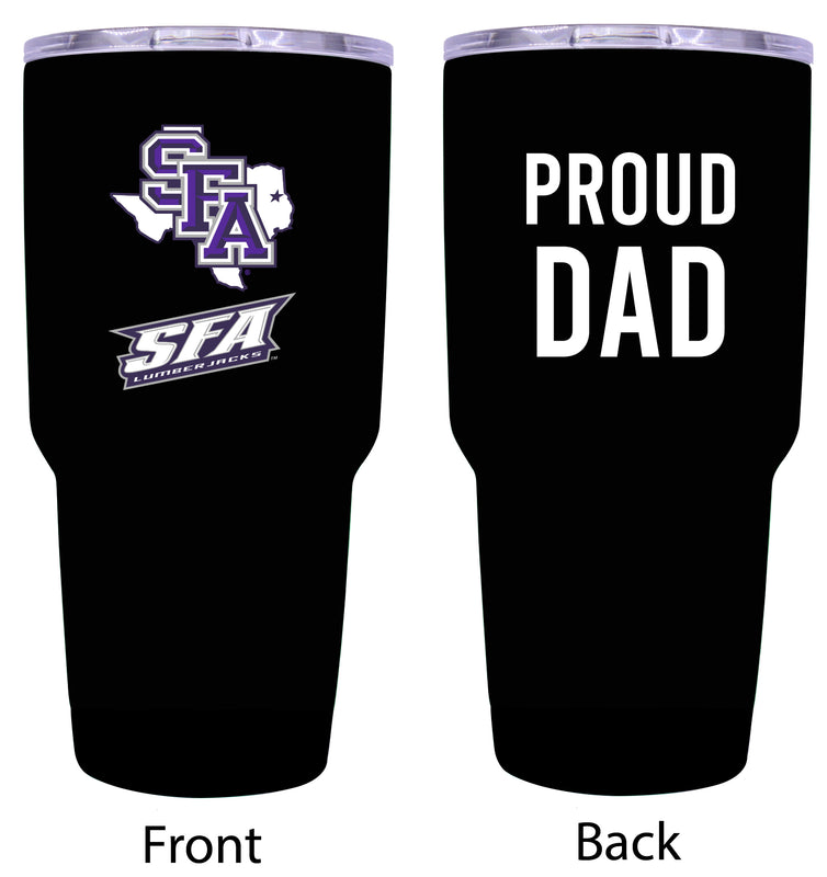 Stephen F. Austin State University Proud Dad 24 oz Insulated Stainless Steel Tumbler Black