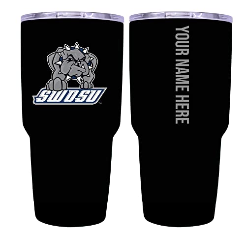 Custom Southwestern Oklahoma State University Black Insulated Tumbler - 24oz Engraved Stainless Steel Travel Mug