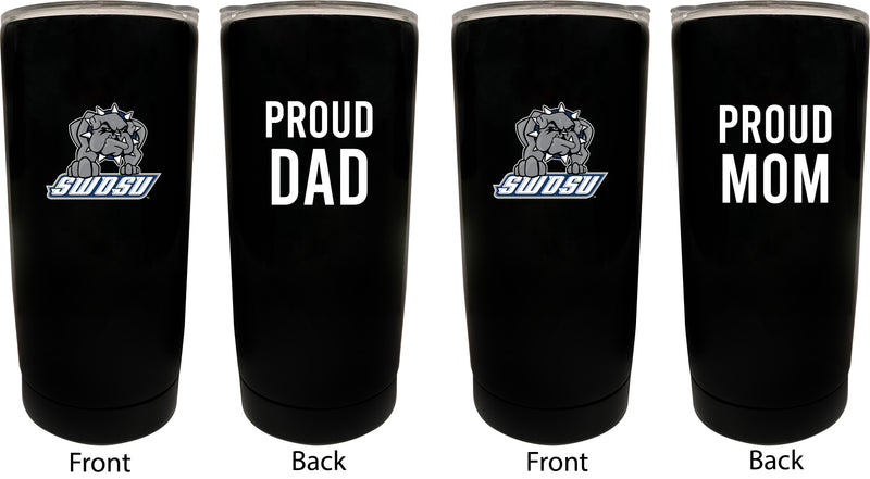 Southwestern Oklahoma State University NCAA Insulated Tumbler - 16oz Stainless Steel Travel Mug Proud Mom and Dad Design Black