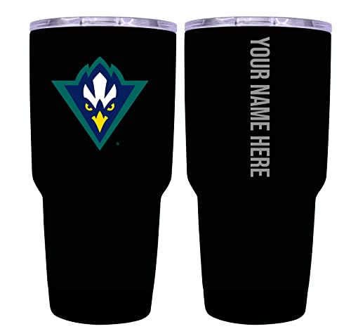 Custom North Carolina Wilmington Seahawks Black Insulated Tumbler - 24oz Engraved Stainless Steel Travel Mug