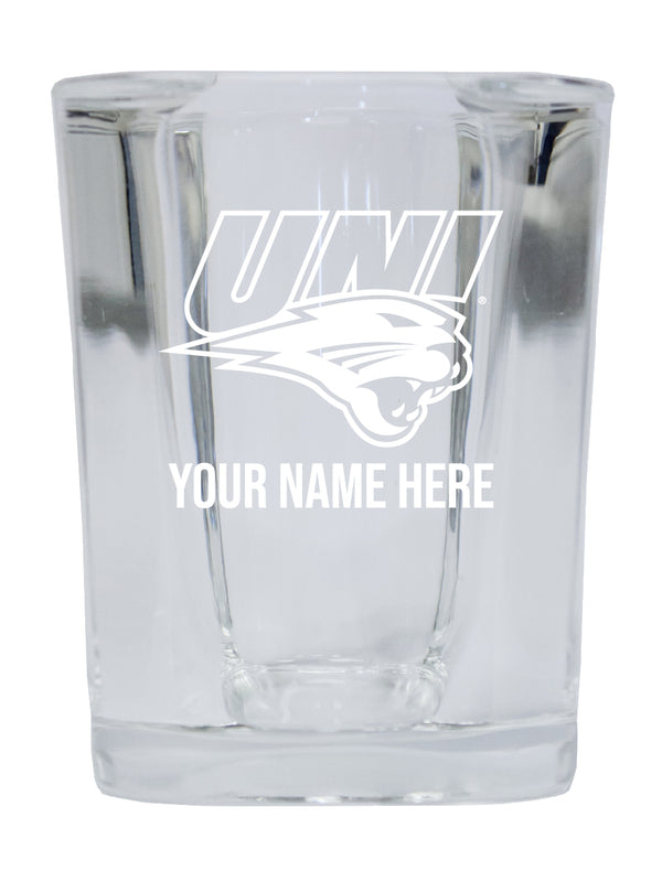 NCAA Northern Iowa Panthers Personalized 2oz Stemless Shot Glass - Custom Laser Etched 4-Pack