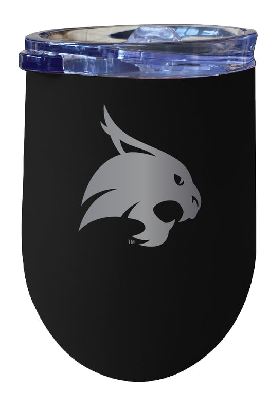 Texas State Bobcats NCAA Laser-Etched Wine Tumbler - 12oz Stainless Steel Insulated Cup