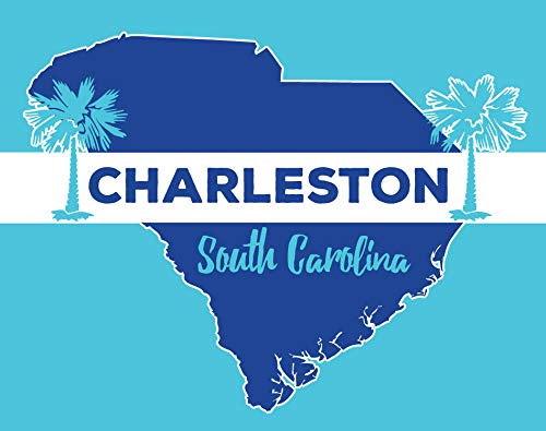 Charleston South Carolina State Shape Trendy Souvenir 5x6 Inch Sticker Decal