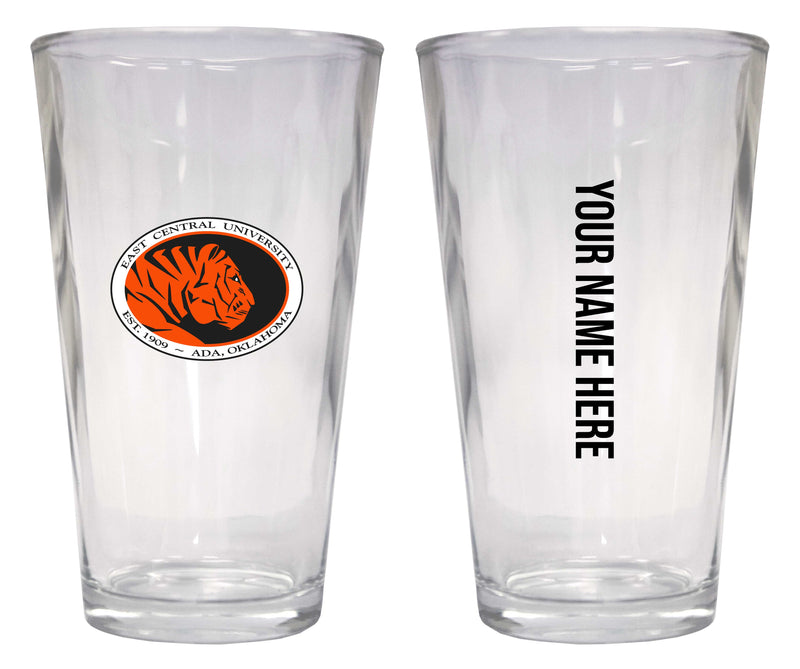 Customizable NCAA East Central University Tigers 16 oz Pint Glass – Perfect Gift Personalized With your own or any fan name