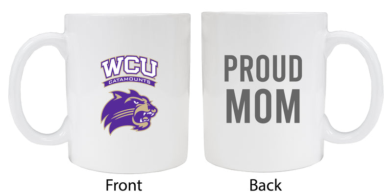 Western Carolina University Proud Mom Ceramic Coffee Mug - White (2 Pack)