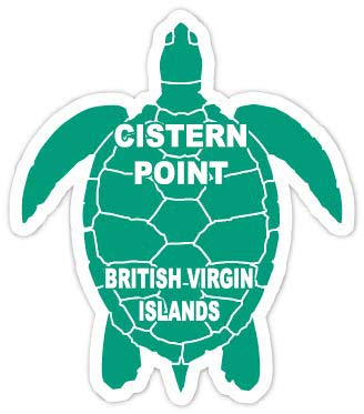 Cistern Point British Virgin Islands 4 Inch Green Turtle Shape Decal Sticker