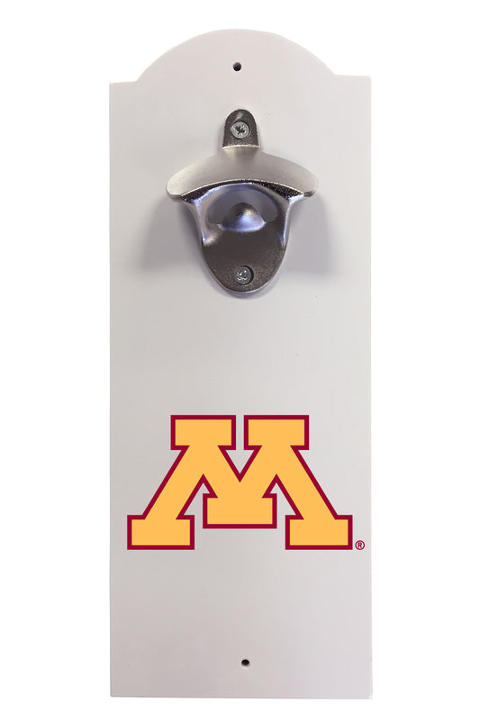 Minnesota Gophers Wall-Mounted Bottle Opener – Sturdy Metal with Decorative Wood Base for Home Bars, Rec Rooms & Fan Caves