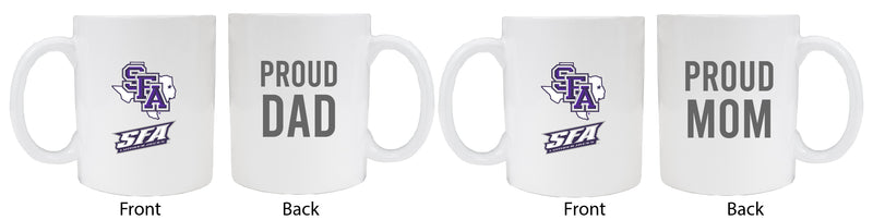 Stephen F. Austin State University Proud Mom And Dad White Ceramic Coffee Mug 2 pack (White)