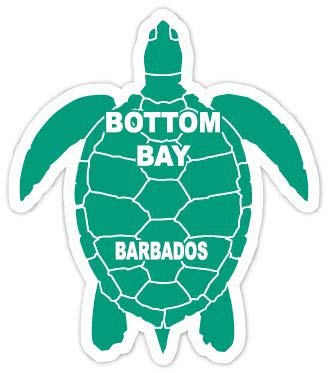 Bottom Bay Barbados 4 Inch Green Turtle Shape Decal Sticker
