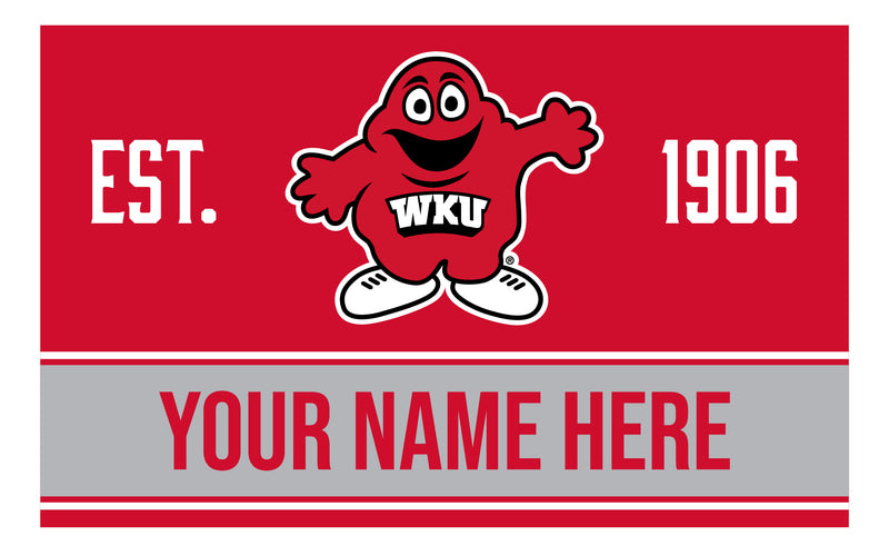 Personalized Customizable Western Kentucky Hilltoppers Wood Sign with Frame Custom Name