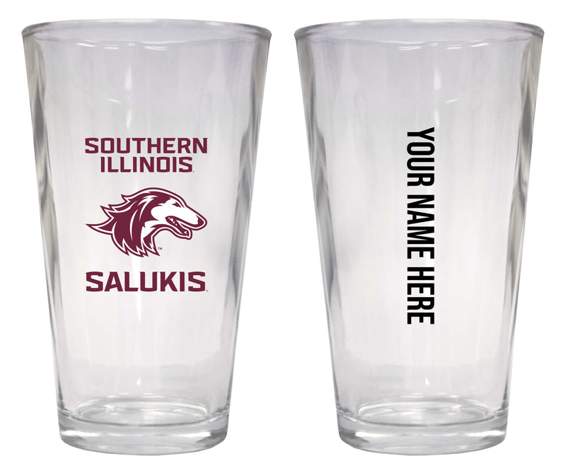 Customizable NCAA Southern Illinois Salukis 16 oz Pint Glass – Perfect Gift Personalized With your own or any fan name