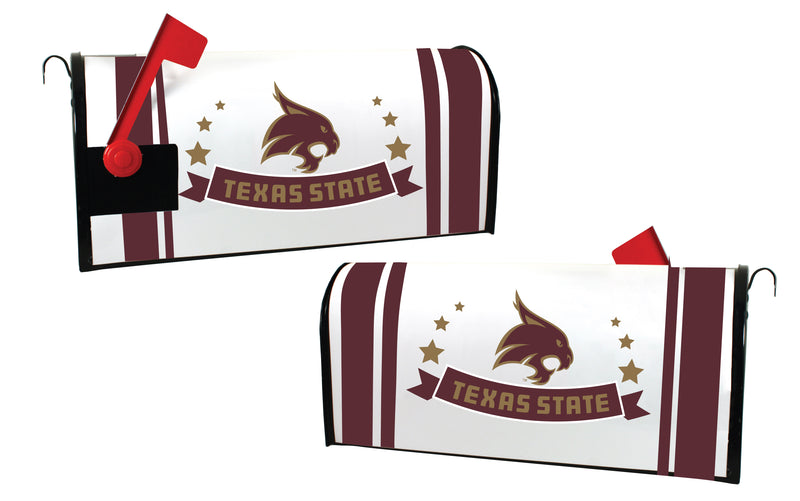 Texas State Bobcats NCAA Officially Licensed Mailbox Cover Logo and Stripe Design