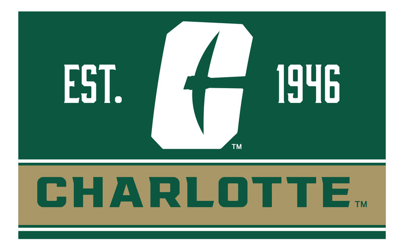 North Carolina Charlotte Forty-Niners Wood Sign with Frame