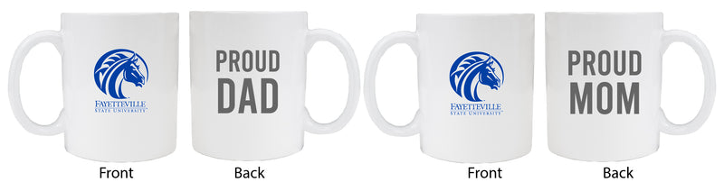 Fayetteville State University Proud Mom And Dad White Ceramic Coffee Mug 2 pack (White)