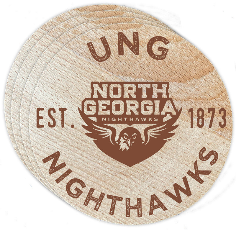 North Georgia Nighhawks Officially Licensed Wood Coasters (4-Pack) - Laser Engraved, Never Fade Design