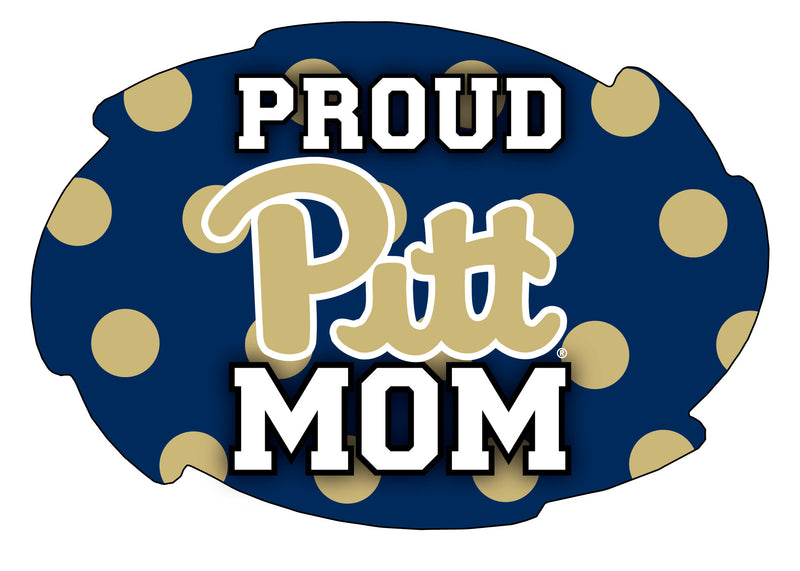 Pittsburgh Panthers 5x6-Inch Swirl Shape Proud Mom NCAA - Durable School Spirit Vinyl Decal Perfect Gift for Mom