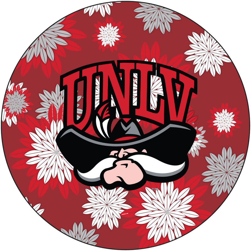 UNLV Rebels Round 4-Inch NCAA Floral Love Vinyl Sticker - Blossoming School Spirit Decal