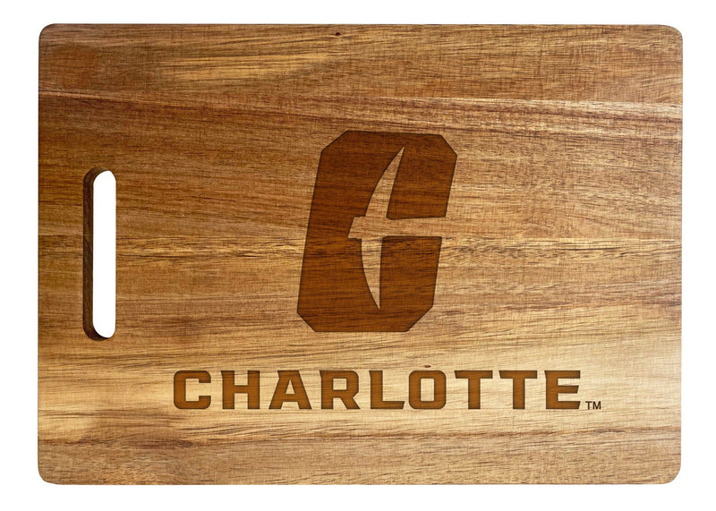 North Carolina Charlotte Forty-Niners Classic Acacia Wood Cutting Board - Small Corner Logo